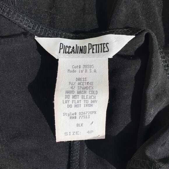 VTG Black Slinky Stretch Knit Sleeveless Maxi Dress 4 Petite Witchy Whimsigoth - Picture 3 of 3